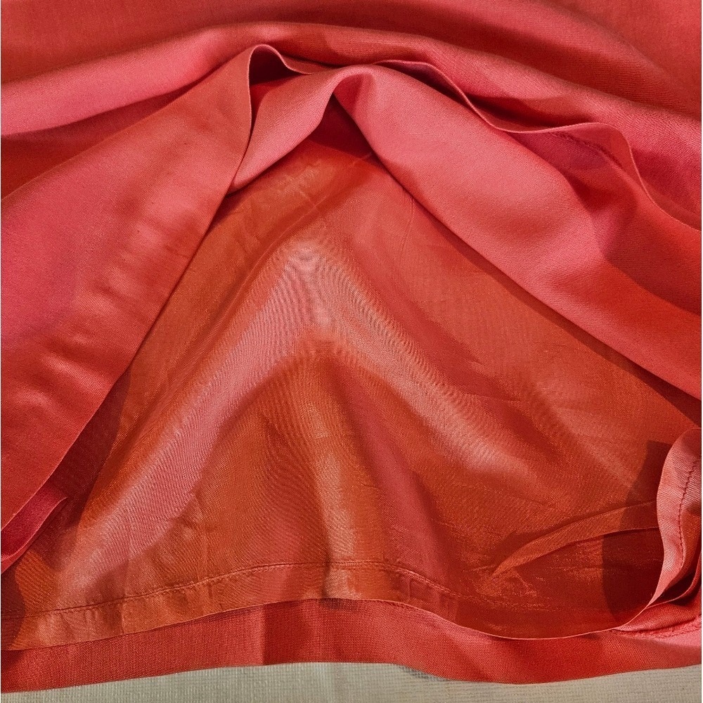 Knight Ltd Vintage‎ 100% Silk Shift Dress Coral Pink Sleeveless Scoop Neck Sz 14 - Picture 3 of 11